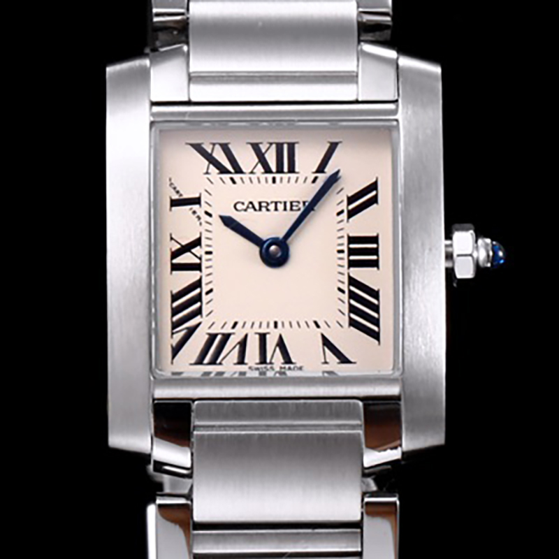 Cartier 까르띠에 여성용 탱크 프랑세즈 워치 쿼츠 무브먼트 스몰 스틸 실버 마감 그레이 다이얼 - Cartier TANK FRANCAISE WATCH SMALL Steel Silver Finish Grey Dial.