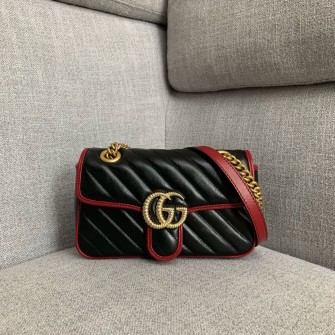 GUCCI 구찌 스웨이드 GG 마몬트 마틀라세 미니