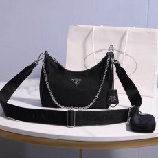 PRADA 프라다 리에디션 사피아노 가죽 트리밍 나일론 숄더백